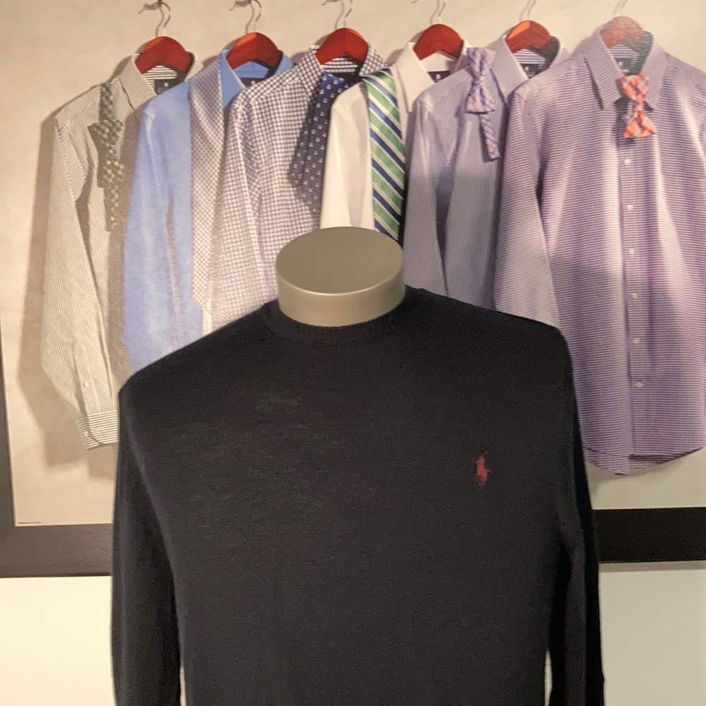 Polo navy blue thin sweater large